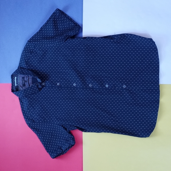 Modern Man Ted Baker London Thick-Knit Triangle Piqué Button-Up Shirt